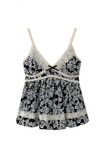 Floral Lace Vest Crop Top cottagecoreclothes