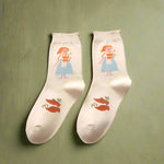 Mori Girl Cozy Nature Print Socks cottagecoreclothes