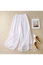 Mori Girl Wide-Leg Linen Pants cottagecoreclothes