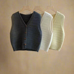 Vintage Textured Sleeveless Cardigan cottagecoreclothes