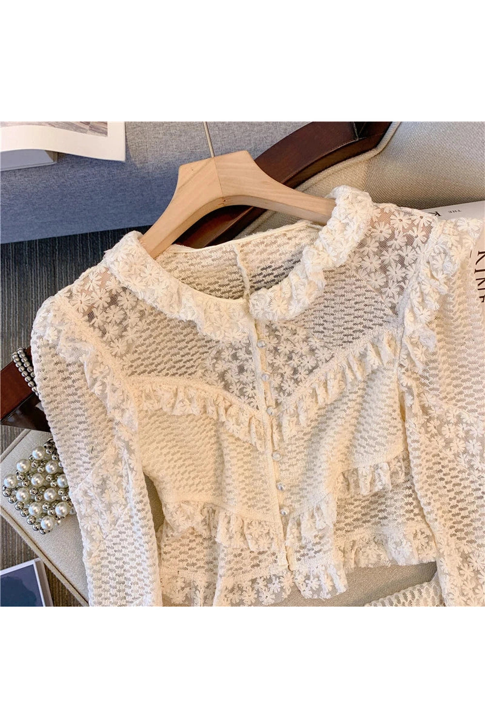 Cottagecore Floral Lace Blouse cottagecoreclothes