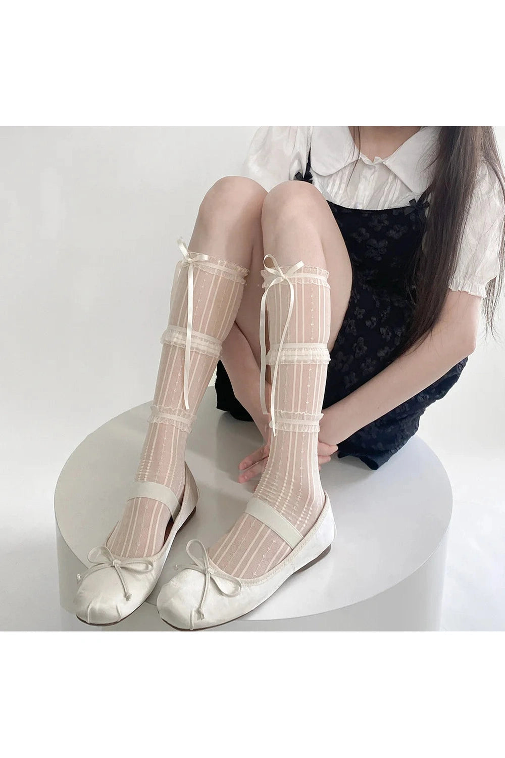Fairycore Bow-Tied Sheer Socks cottagecoreclothes