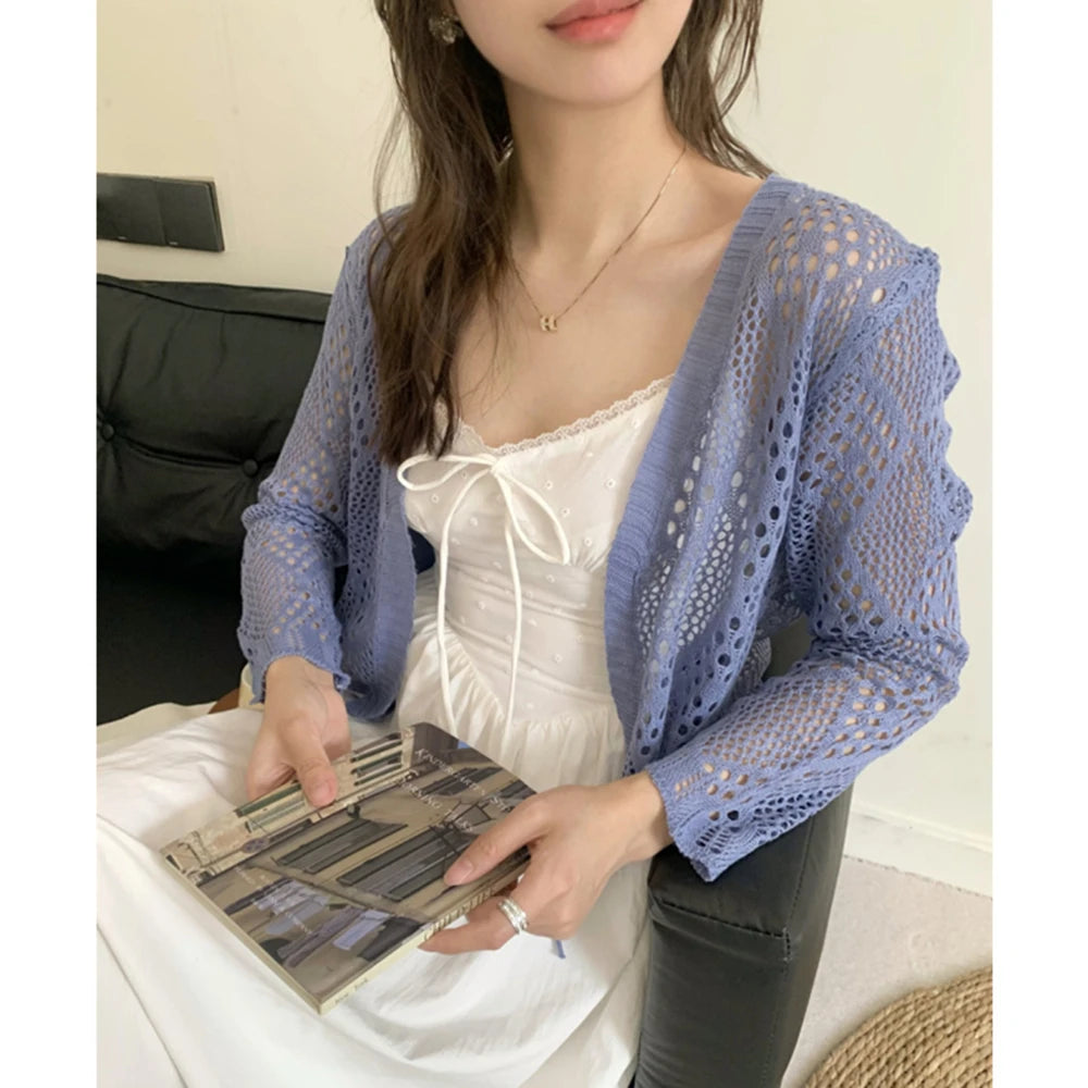 Mori Girl Diamond Knit Tie Cardigan