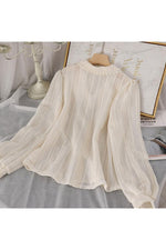 Chic Hollow Pan Collar Shirt cottagecoreclothes