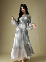 Fairycore Sheer Puff Sleeve Dress cottagecoreclothes