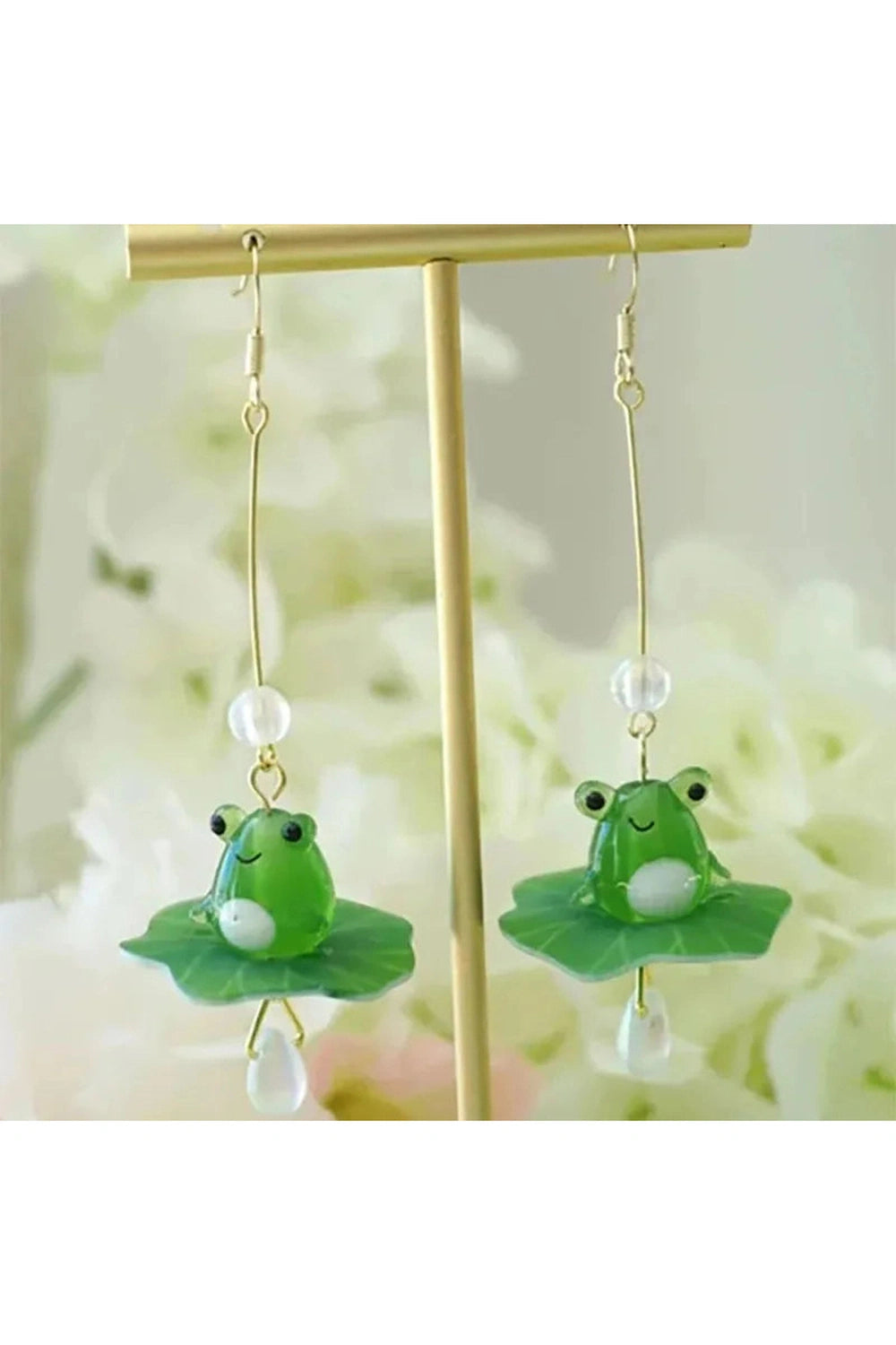 Goblincore Frog Drop Earrings cottagecoreclothes