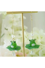 Goblincore Frog Drop Earrings cottagecoreclothes