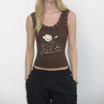 Retro Studded Graphic Tank Top