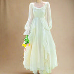 Fairycore Ruffle Cascade Maxi Dress cottagecoreclothes