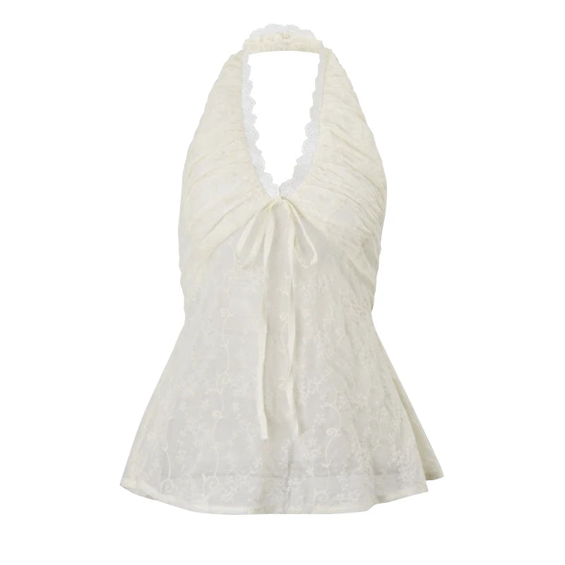 Ivory Petal Tie Top