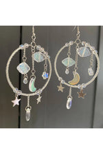 Fairycore Moon and Star Hoop Earrings cottagecoreclothes