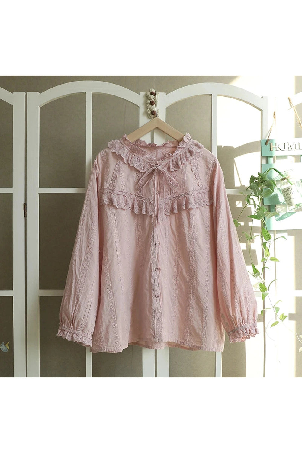 Solid Color Embroidered Shirt cottagecoreclothes