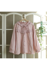 Solid Color Embroidered Shirt cottagecoreclothes