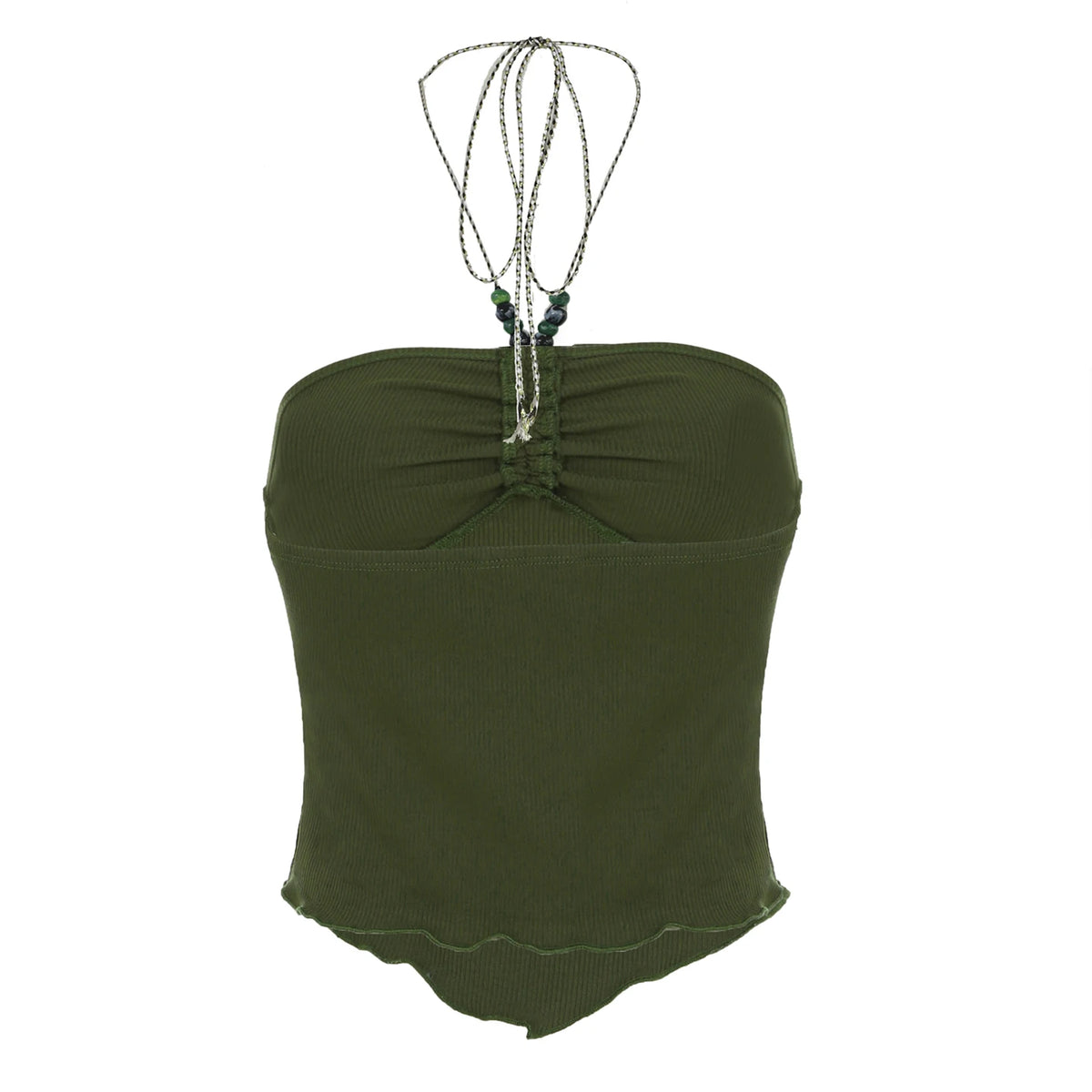 Fairycore Ruched Strapless Crop Top