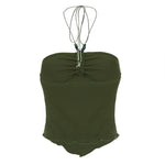 Fairycore Ruched Strapless Crop Top