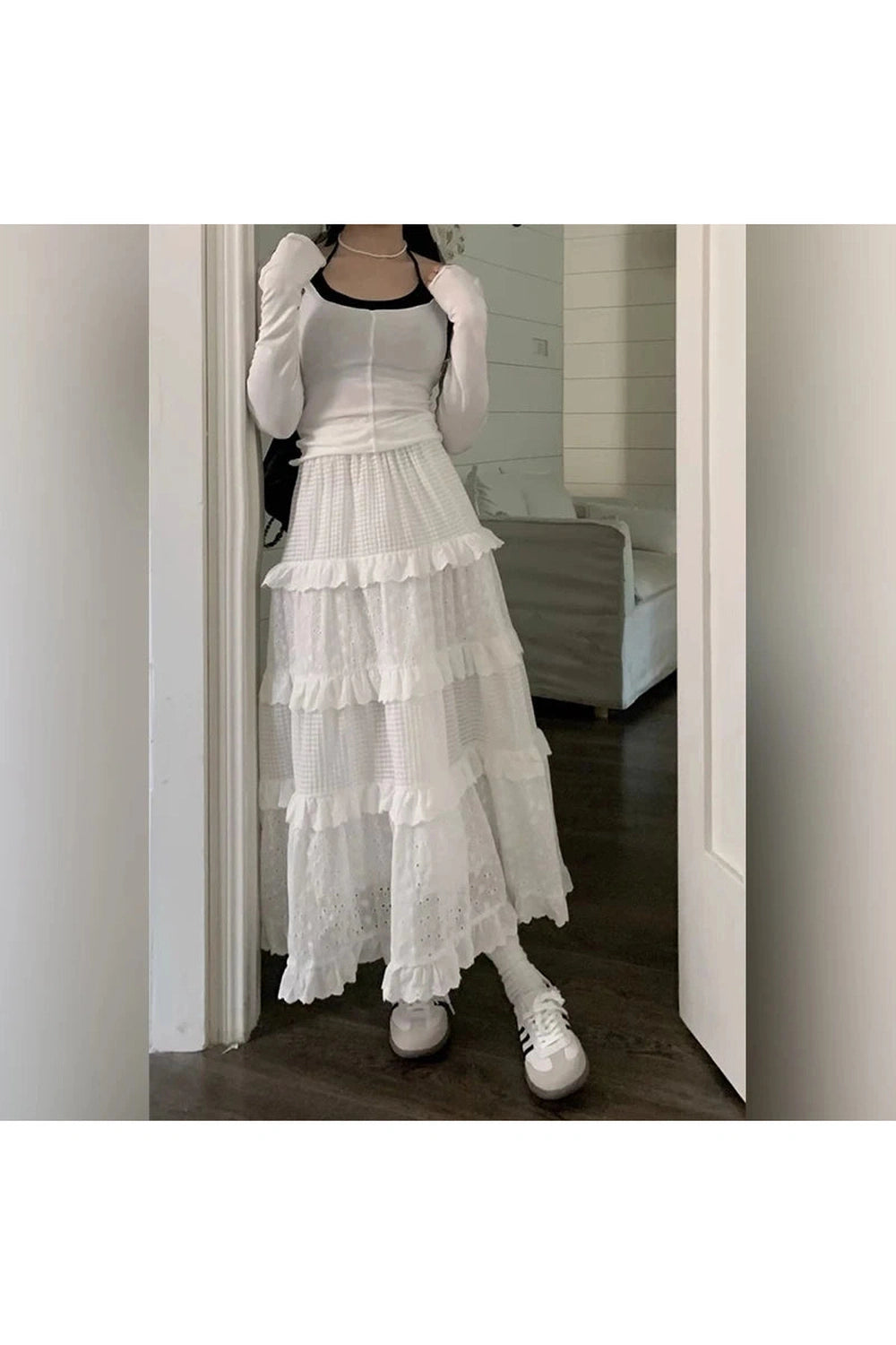 White Hollow Hook Skirt cottagecoreclothes