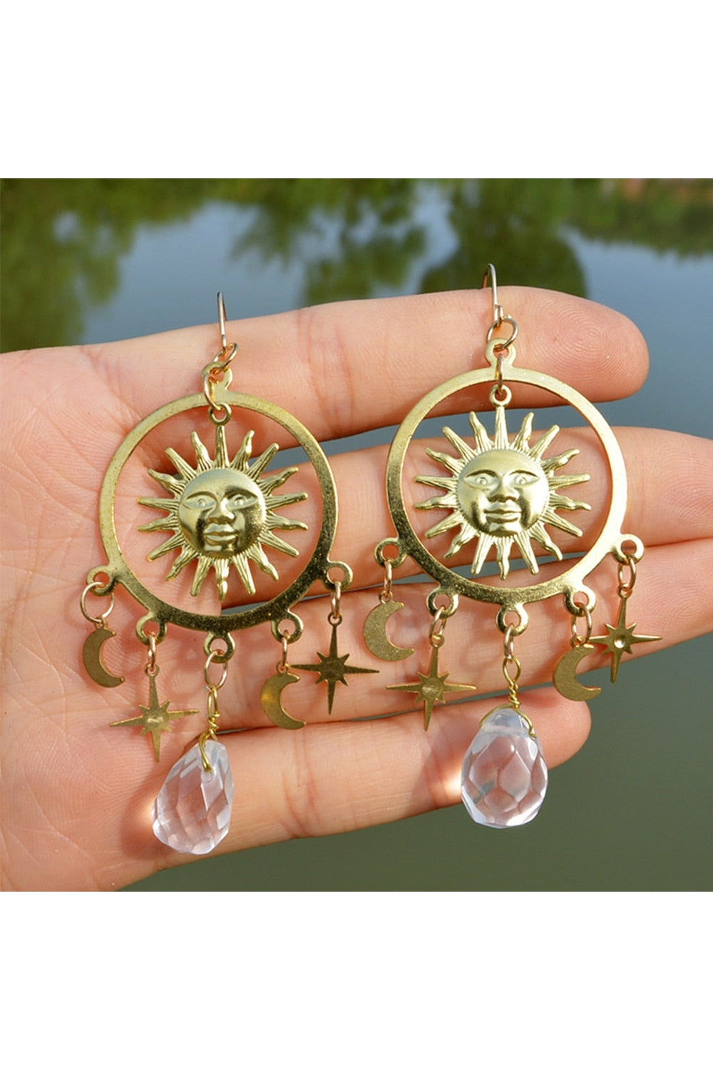 Crystal Teardrop Dangle Earrings cottagecoreclothes