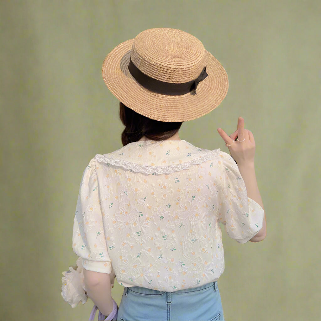 Cottagecore Lace Collar Floral Blouse cottagecoreclothes