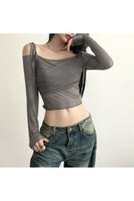 Fairy Core Off-Shoulder Mesh T-shirt cottagecoreclothes