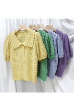 Vintage Short Sleeve Collar Fall Cardigan cottagecoreclothes