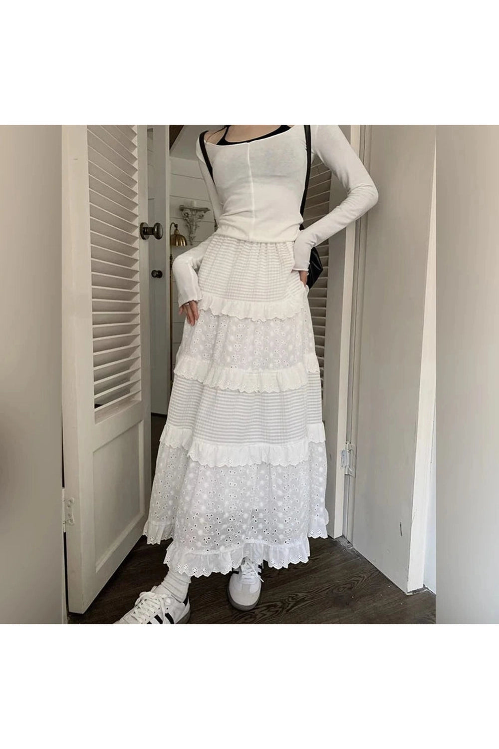 White Hollow Hook Skirt cottagecoreclothes