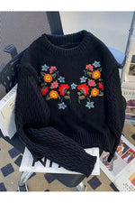 Meadow Bloom Knit Fall Sweater cottagecoreclothes