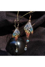 Fairycore Enamel Butterfly Tassel Drop Earrings cottagecoreclothes