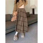 Vintage High-Waisted Checkered Skirt cottagecoreclothes