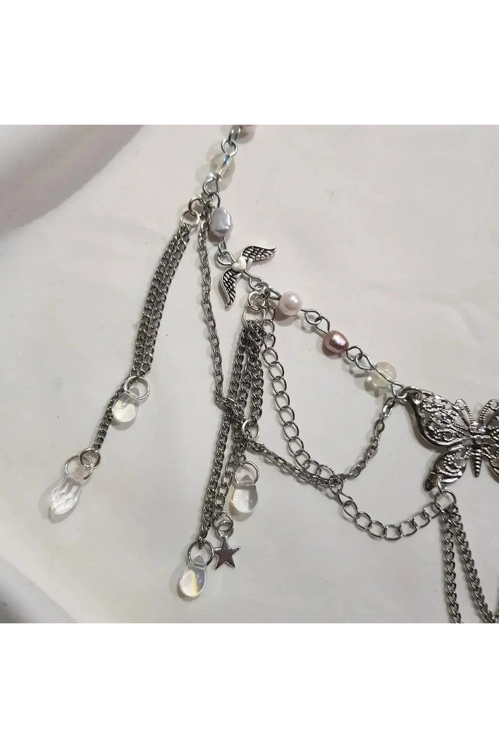 Pearls Heart Cross Necklace cottagecoreclothes