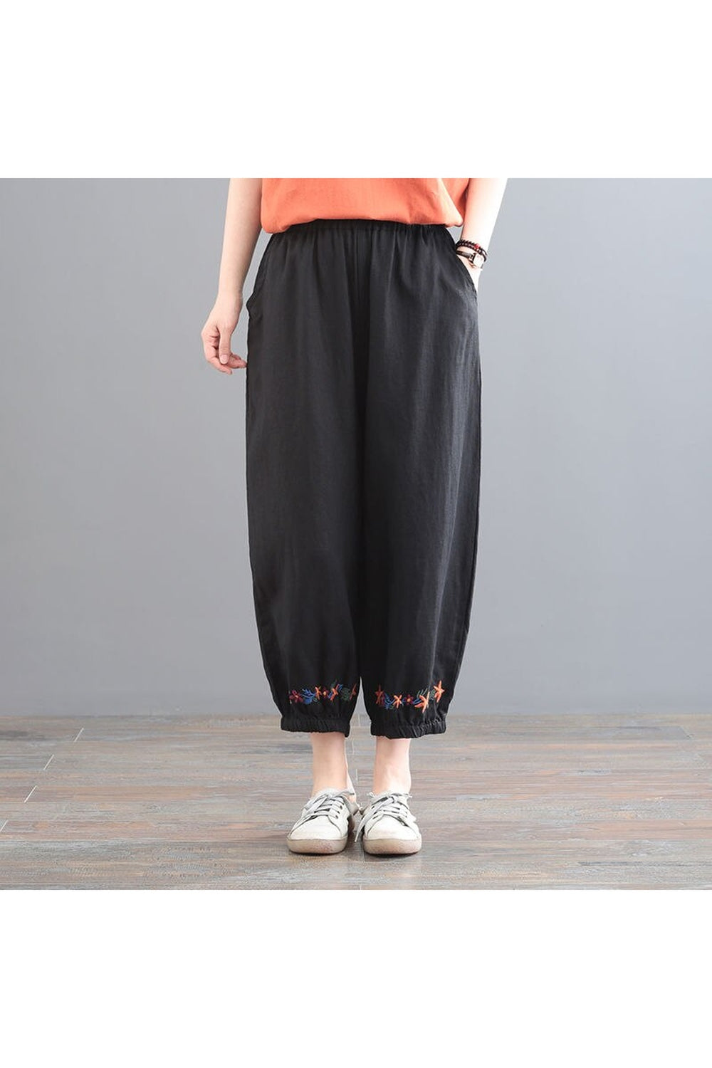 Dark Cottagecore Solid Color Harem Pants cottagecoreclothes