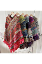 Boho Fringe Knit Poncho cottagecoreclothes