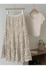 Mori Girl Scalloped Edge Maxi Skirt cottagecoreclothes