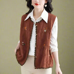 Vintage Floral Knit Fringe Vest cottagecoreclothes