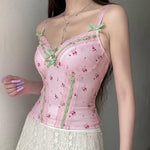 Fairycore Gingham Ribbon Bow Tank Top cottagecoreclothes