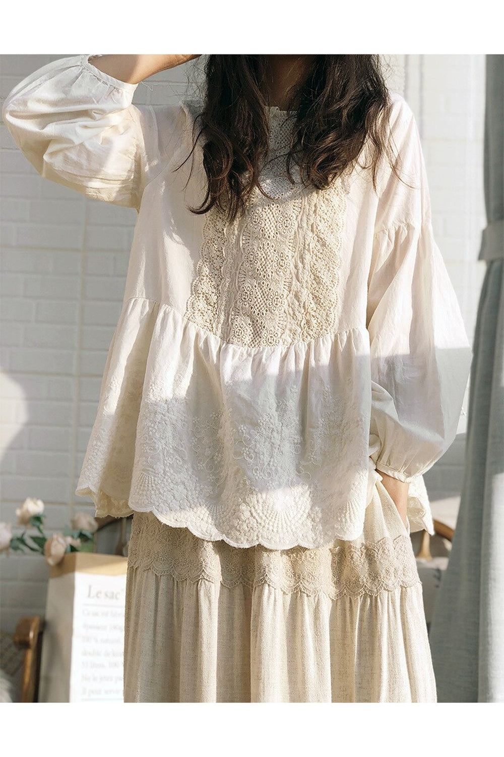 Lace Edwardian Pan Collar Blouse cottagecoreclothes