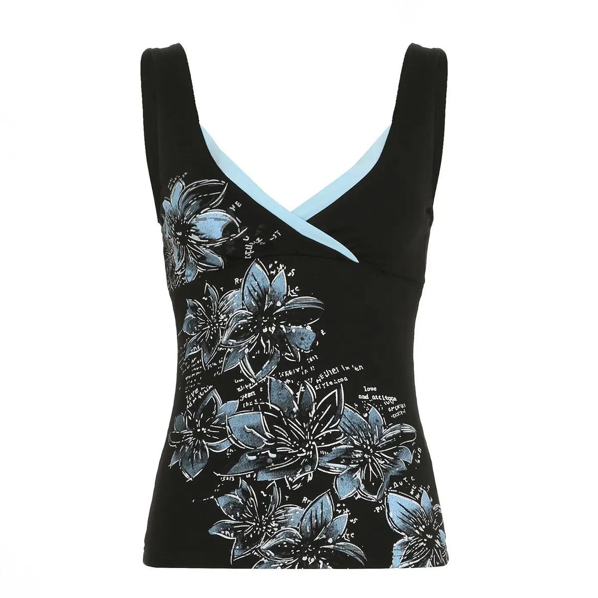 Gothiccore Floral Print Ruched Tank Top