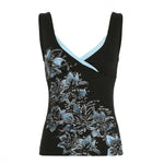 Gothiccore Floral Print Ruched Tank Top
