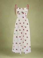 Vintage Sweetheart Cherry Embroidered Dress cottagecoreclothes