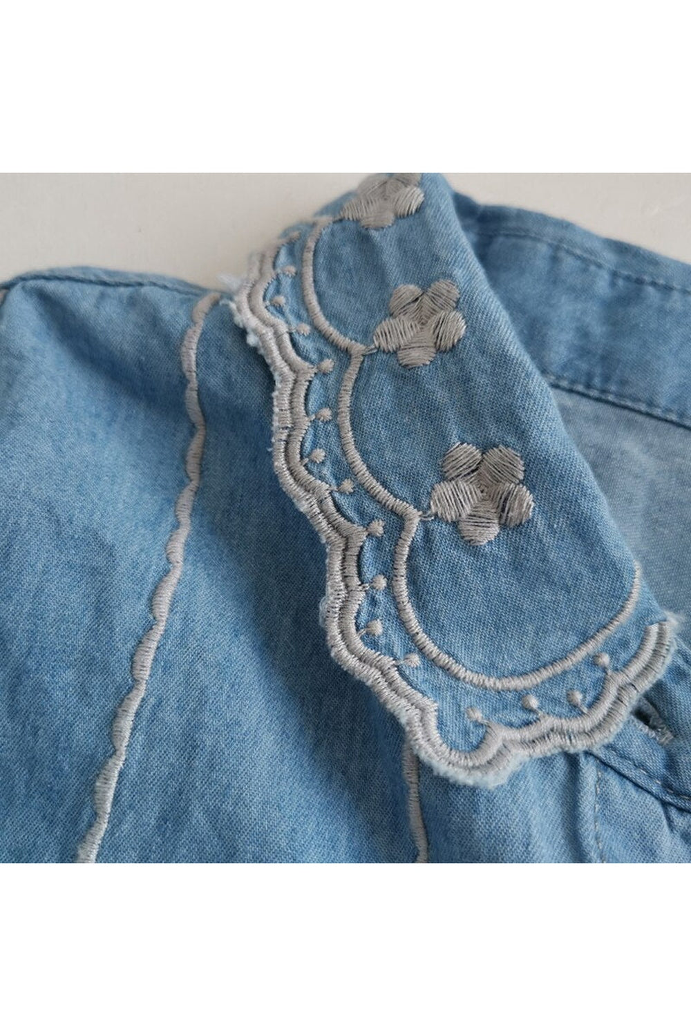 Retro Flower Cowboy Embroidered Blouse cottagecoreclothes