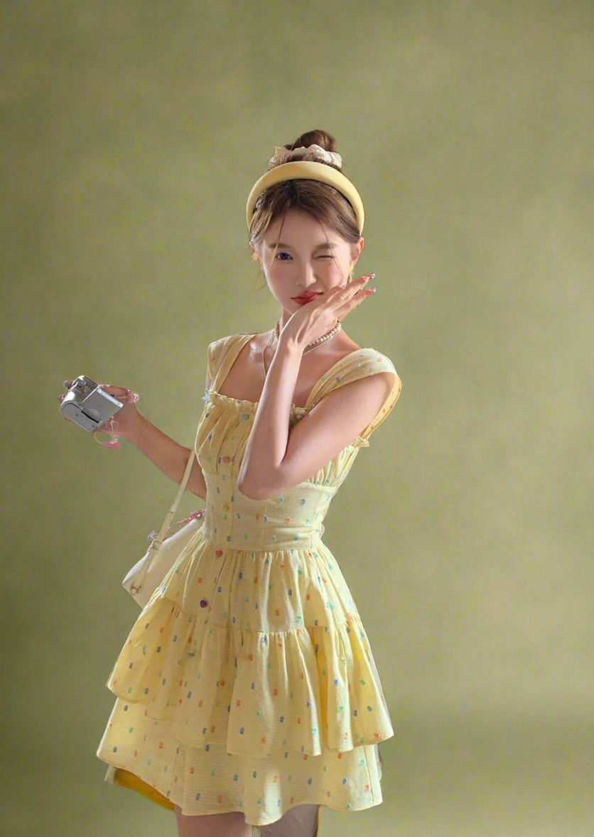 Fairycore Tiered Yellow Sundress cottagecoreclothes