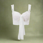 Fairycore Sheer Lace Tie-Front Crop Top cottagecoreclothes