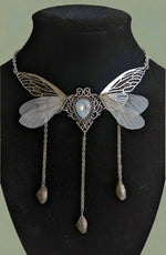 Fairycore Crystal Winged Pendant Necklace cottagecoreclothes