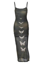 Butterfly Print Grunge Fairy Dress cottagecoreclothes