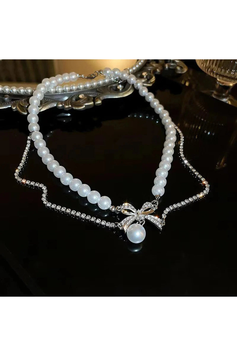 Irregular Bow Chain Necklaces cottagecoreclothes