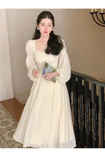 Elegant Solid Midi Dress cottagecoreclothes