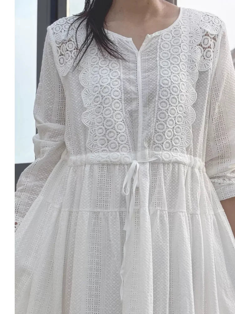 Cottagecore Eyelet Midi Dress
