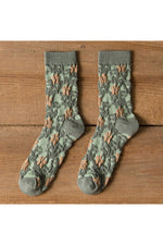 Cottagecore Green Embroidery Socks cottagecoreclothes