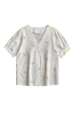Sunbeam Dapple V-Neck Blouse cottagecoreclothes