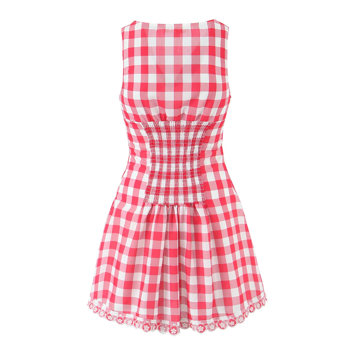 Strawberry Gingham Doll Dress