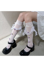 Rose Lace Flower Socks cottagecoreclothes